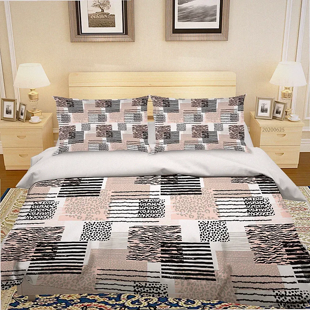 3D Animal Print Texture Pattern Quilt Cover Set Bedding Sets Pillowcases 64