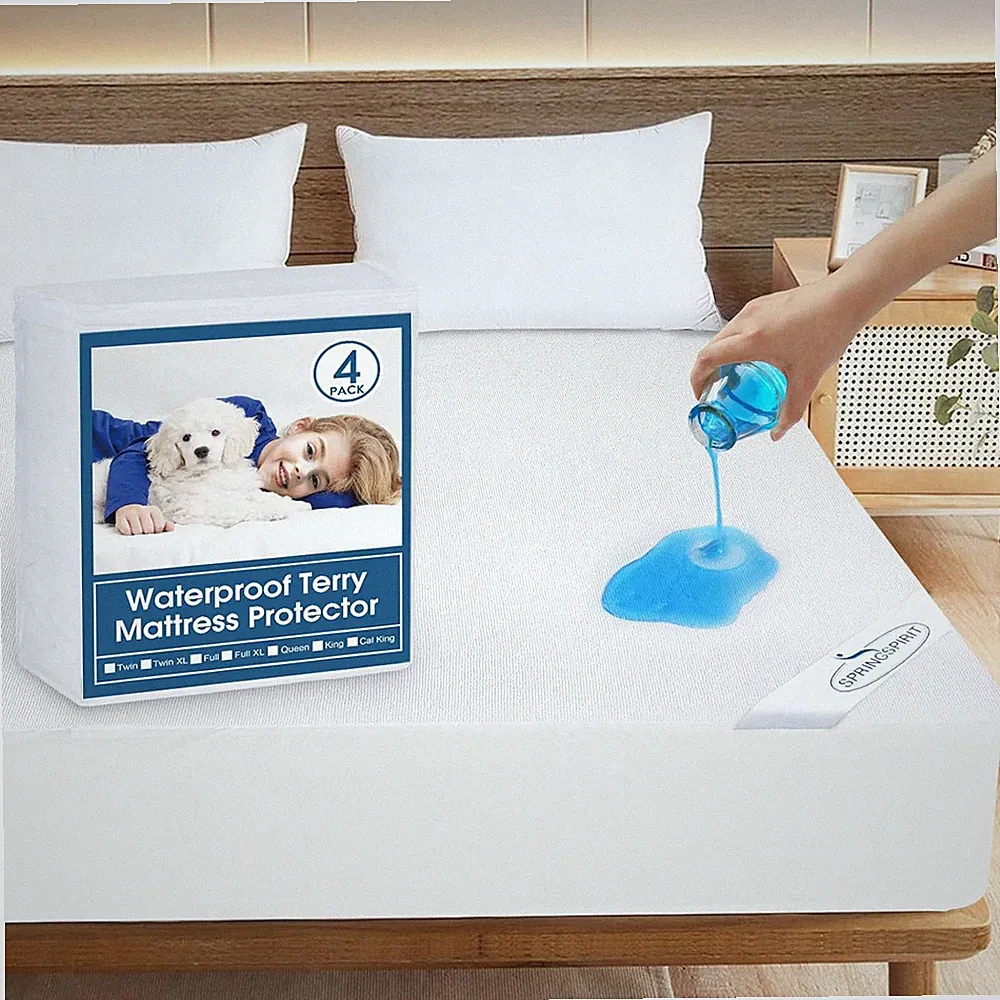 4 Pack Twin Waterproof Mattress Protectors - Ultra Soft & Breathable Covers
