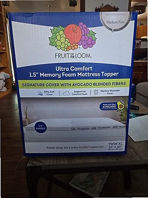 Fruit Of The Loom 1.5 Inch Memory Foam Mattress Topper TwinXL