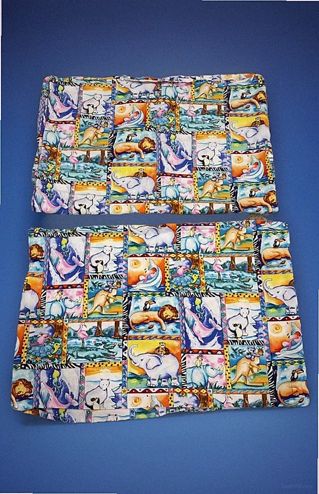 Handmade Animal Print Pillowcase Set Colorful Safari Wildlife Bedding Lions Bear