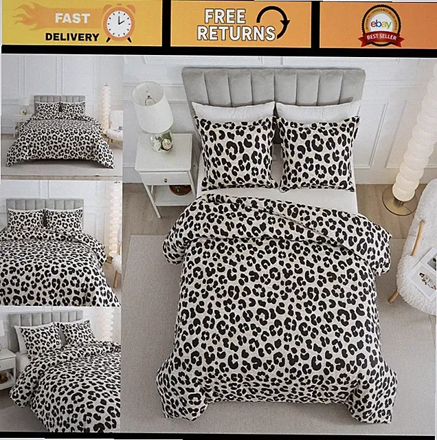 King Size 3-Piece Safari Leopard Cheetah Print Comforter Set - Ultra Soft Microf