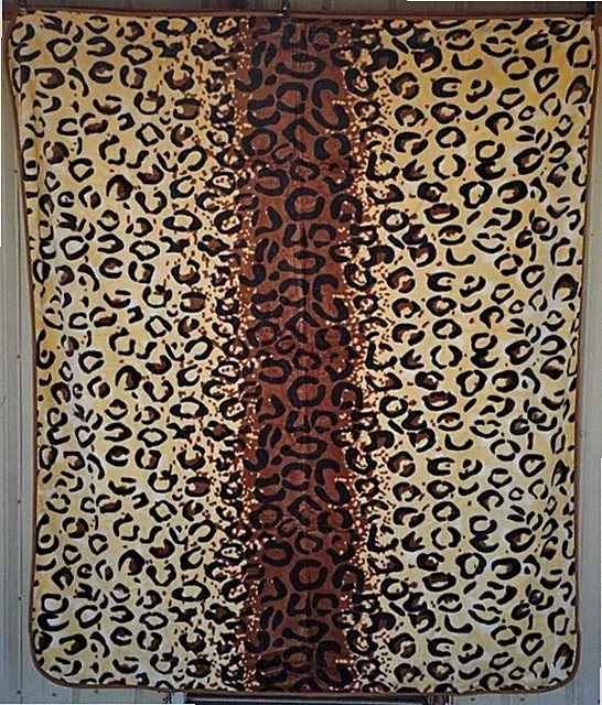 LEOPARD PRINT SKIN ANIMAL CAT QUEEN SIZE BLANKET BEDSPREAD