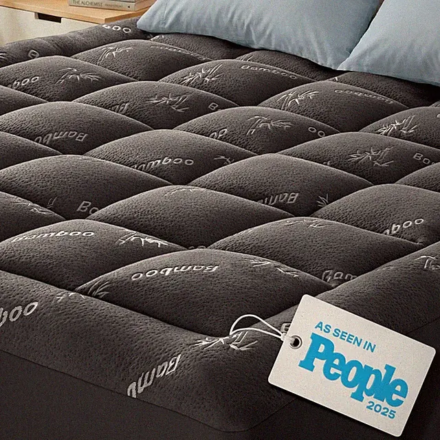 Premium King Size Viscose Mattress Topper - Cooling & Pain Relief, Dark Gray