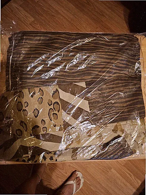 Queen Bed Skirt With Striped & leapord Print BrandNew.