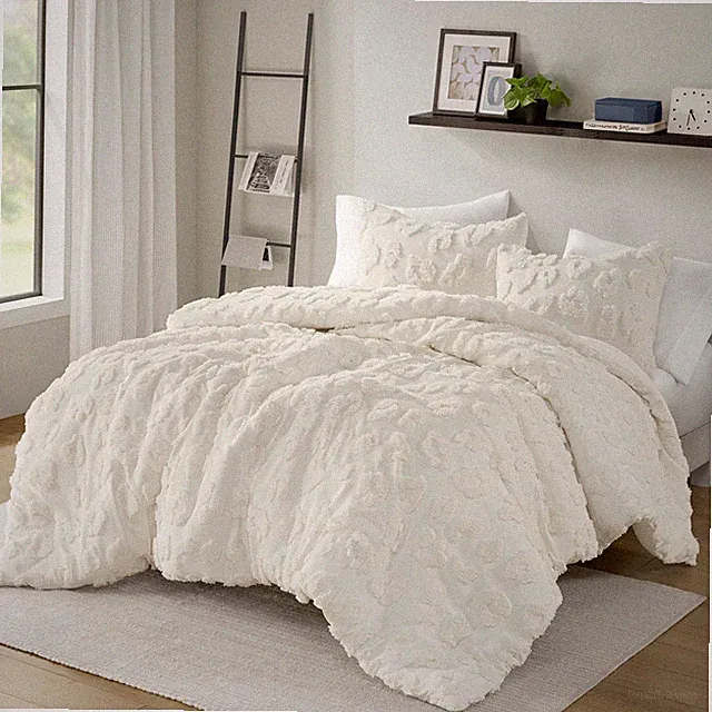 Queen Duvet Cover Set Chenille Tufted Animal Print Pattern Duvet Cover Queen...