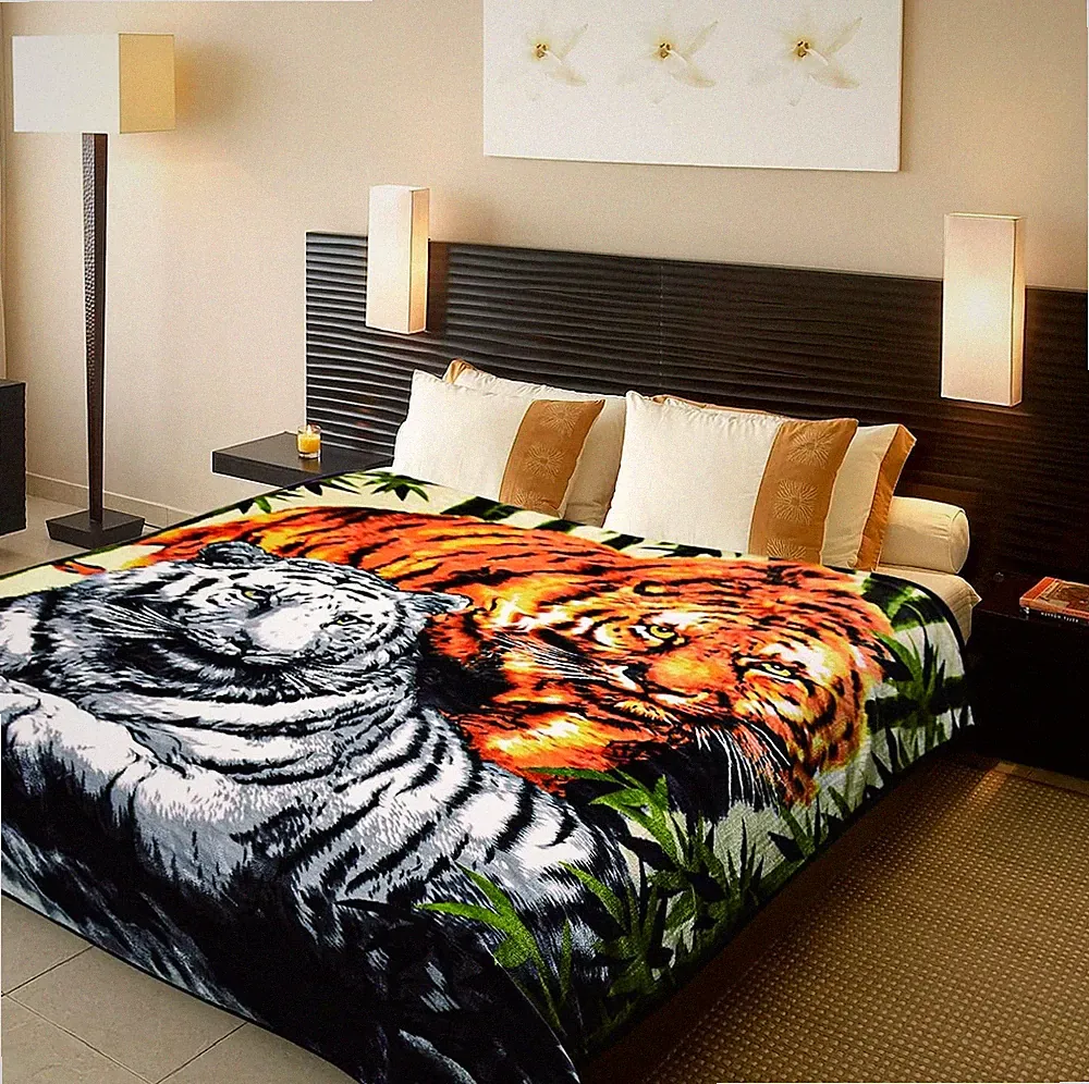 Tiger Animal Print Blanket 5.3 Lbs - Warm Plush, Heavy Thick, and Soft Fuzzy Fle