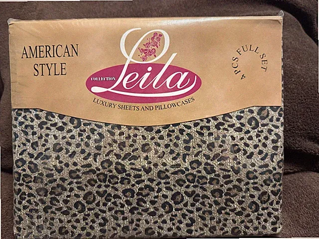 Vintage American Style Leopard Print Full Sheet Set - Leila Collection - NEW !!!