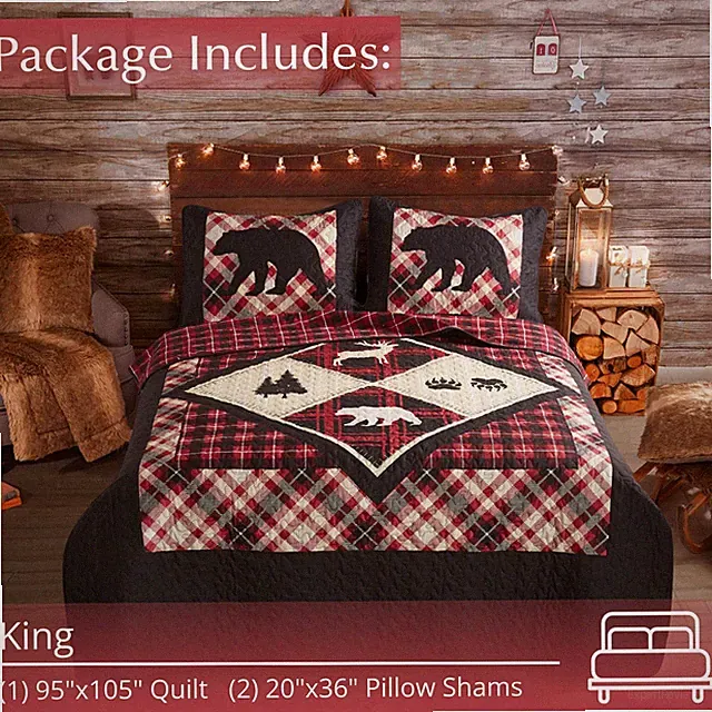 Virah Bella - Diamond Bear Lodge- Lightweight Reversible Quilt Set