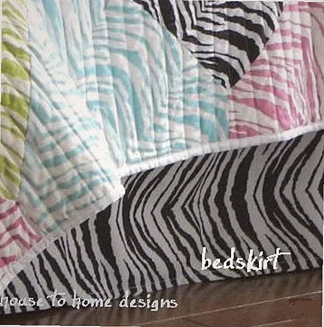 ZEBRA BLACK WHITE STRIPE Queen BEDSKIRT : COTTON DUST RUFFLE BED SKIRT ANIMAL